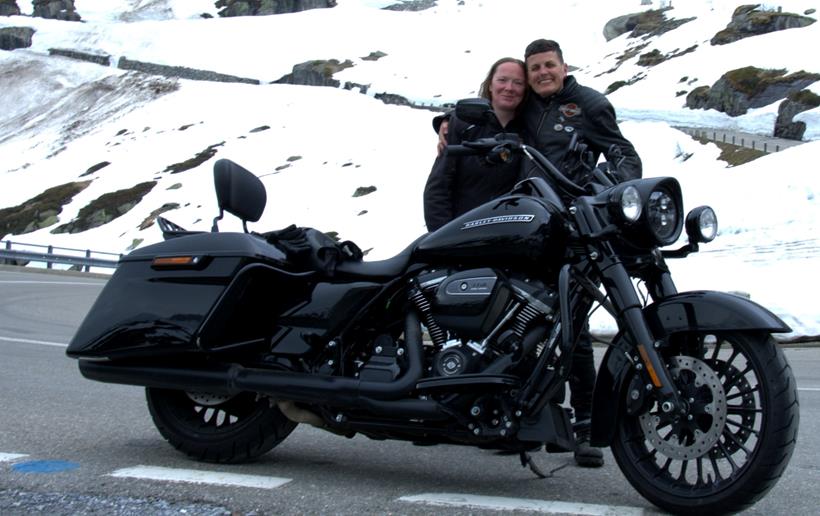 R5K members reach the alpine snow line on Harleys