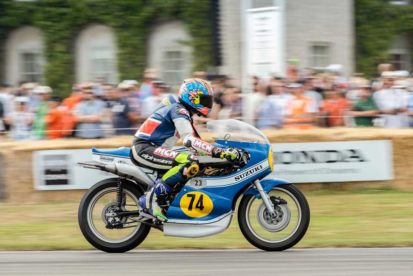 Riding a 1974 Suzuki RG500 at Goodwood