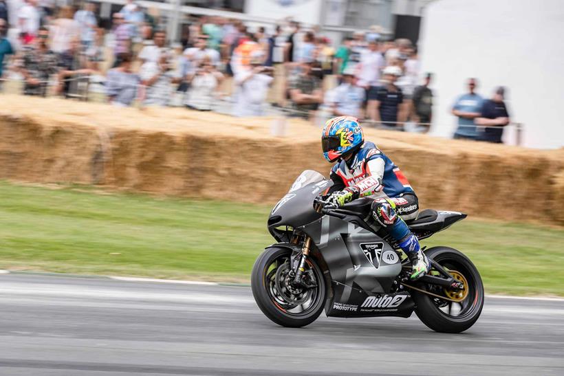 Cornering on the Triumph Moto2 prototype