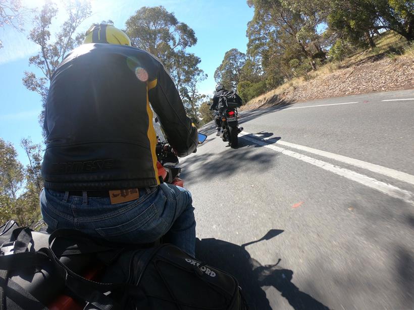 Simon Weir riding with his mate Gazza