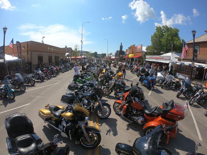 Sturgis Main Street was packed fully of Harleys