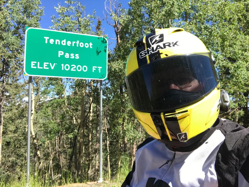 Simon Weir at the top of Tenderfoot Pass