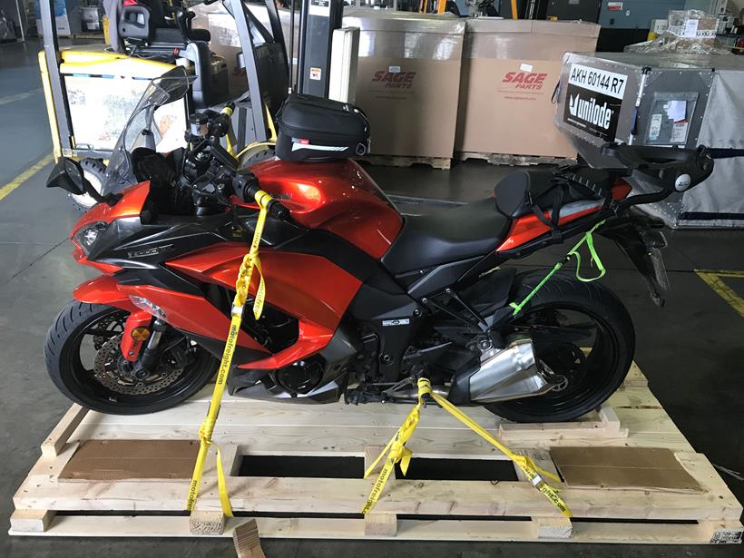 Uncrating the bike in Canada