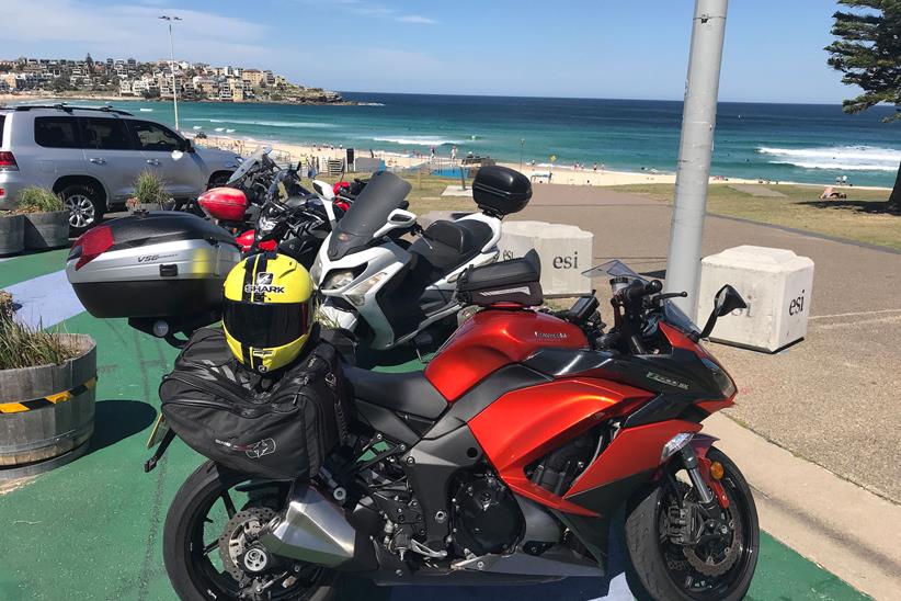 Simon's Kawasaki Z1000SX at Bondi Beach