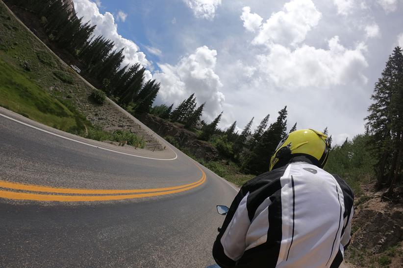 On board Simon's Kawasaki Z1000SX on the Million Dollar Highway