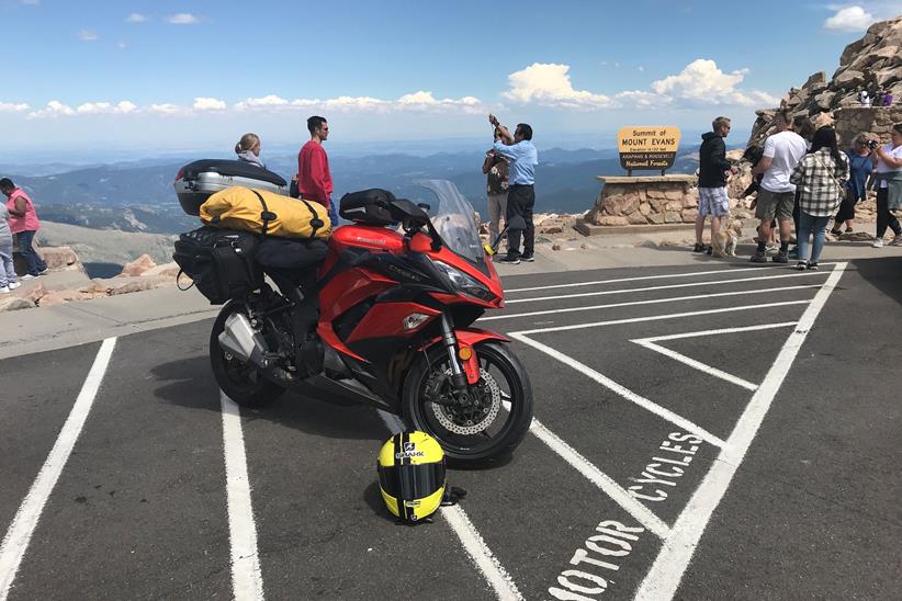 Simon's Kawasaki Z1000SX at Mount Evans