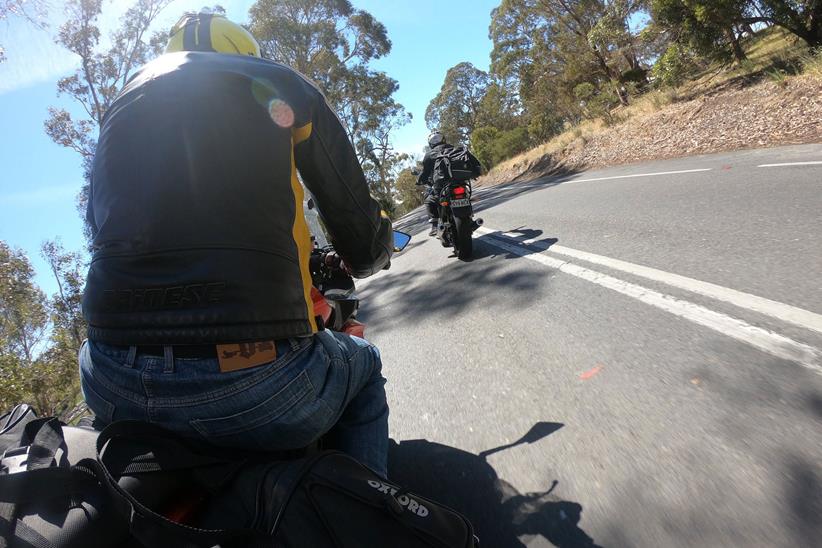 Simon Weir riding with his mate Gazza