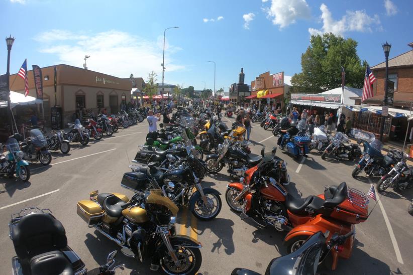 Main street throbs the sound of Harley-Davidson motors