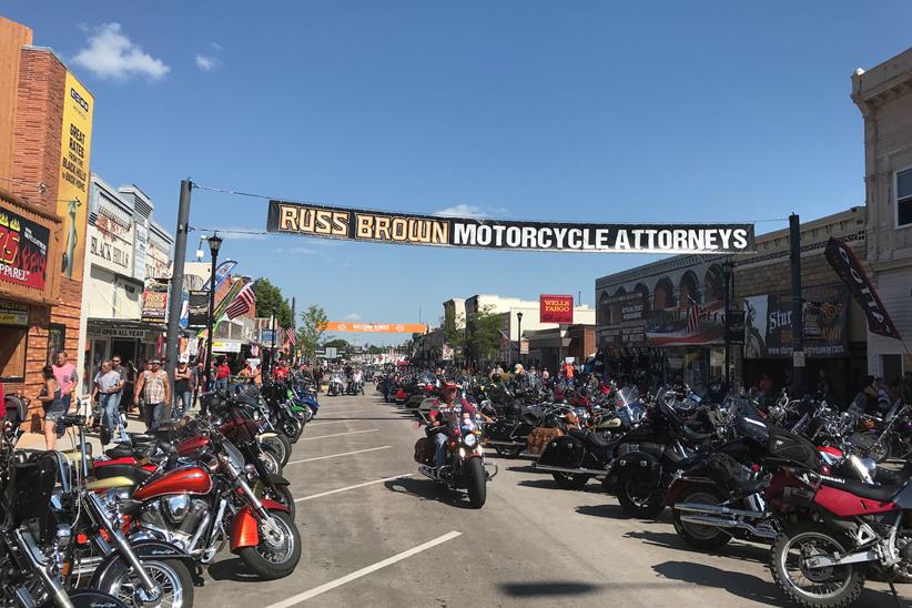 Sturgis Main Street is full of motorbikes for the annual Motorcycle Rally