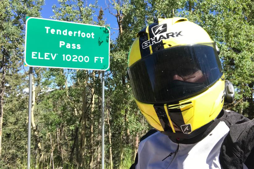 Simon Weir at the top of Tenderfoot Pass