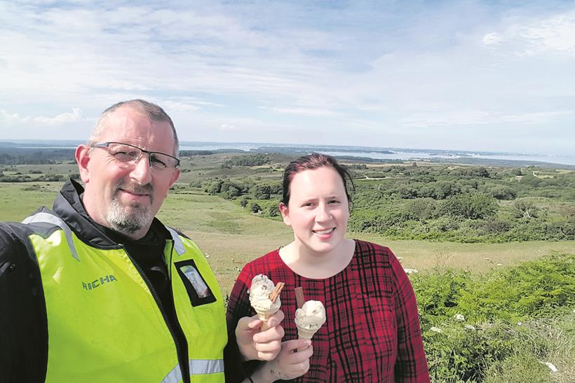 Martin and Clare Potts enjoy an ice-cream