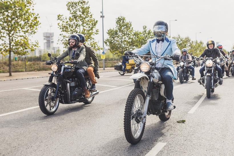 Distinguished Gentleman's Ride 2015 scrambler tuxedo