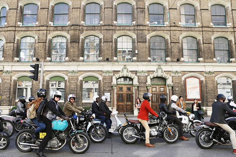 Distinguished Gentleman's Ride 2013 riders outside building