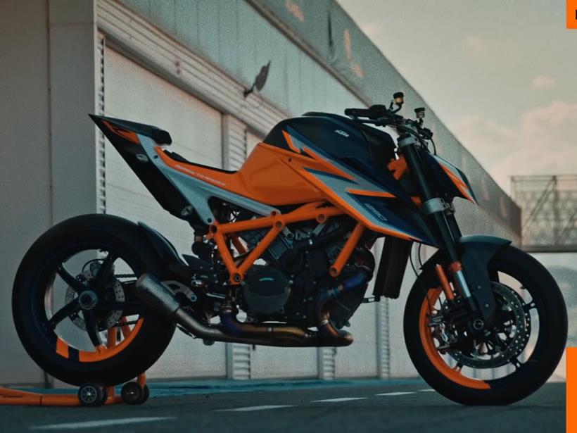 A side view of the KTM 1290 Super Duke R