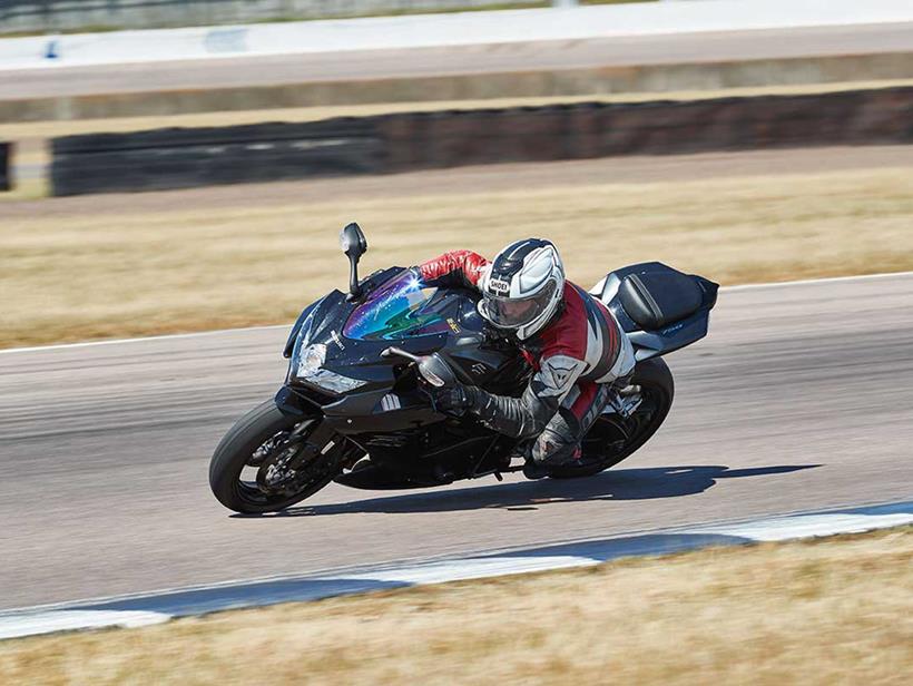 Cornering a motorbike at Rockingham