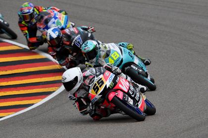 Fenati leads McPhee (17) in a thrilling Moto3 race at the Red Bull Ring