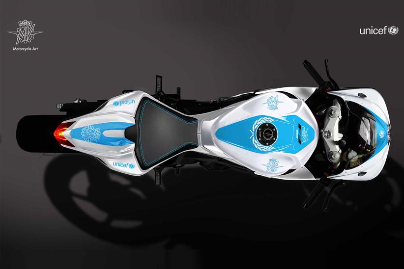 A top view of the MV Agusta F3 800 UNICEF here