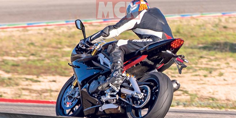 Triumph Daytona 765 stretching its legs on circuit 