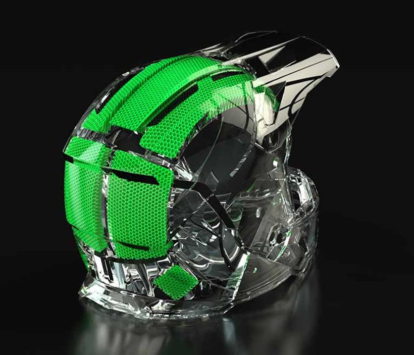 A detailed view of the Klim helmet lining