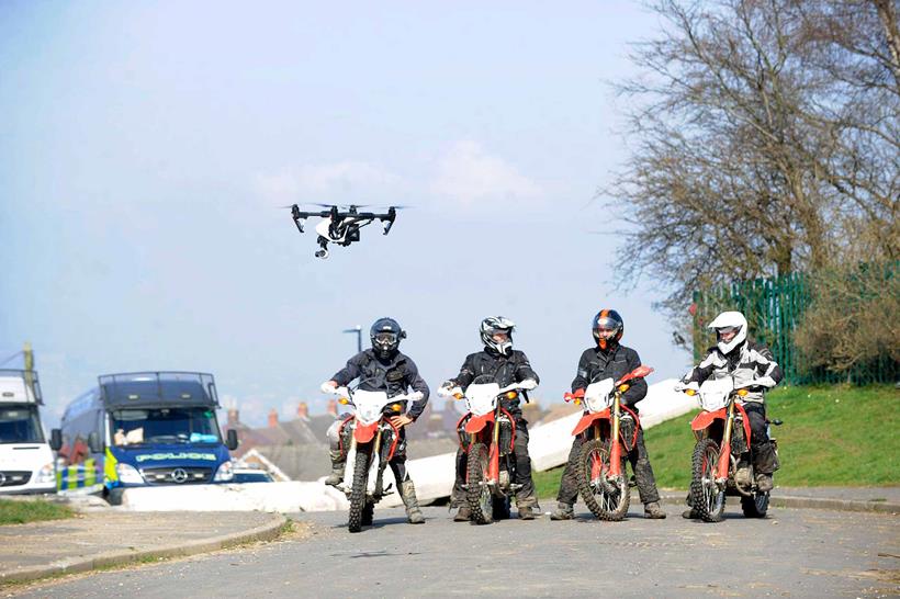 Off-road officers with a drone