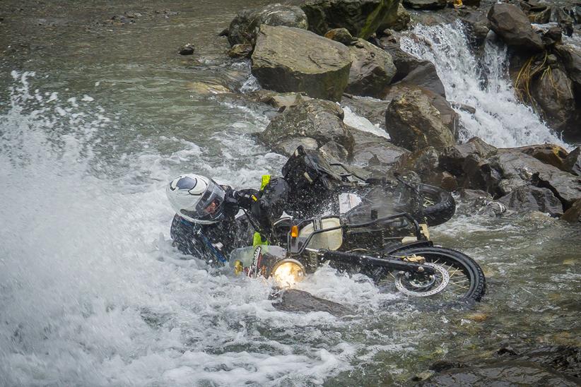 Crashing into a water stream