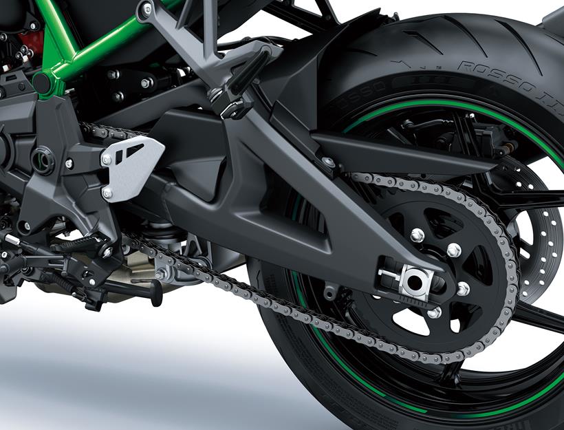 Kawasaki Z H2 swingarm and rear assembly