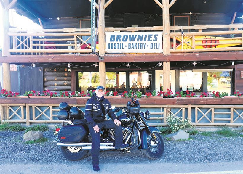 Gordon and his rental Harley-Davidson