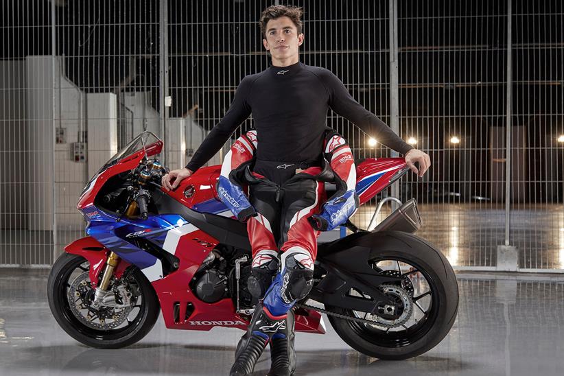 Marc Marquez with the 2020 Honda Fireblade SP