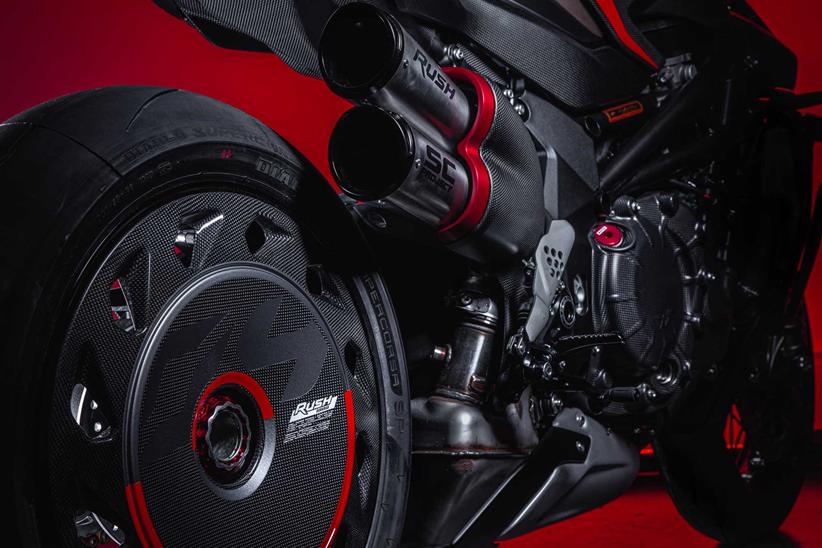 Check out the back wheel of the MV Agusta Rush 1000