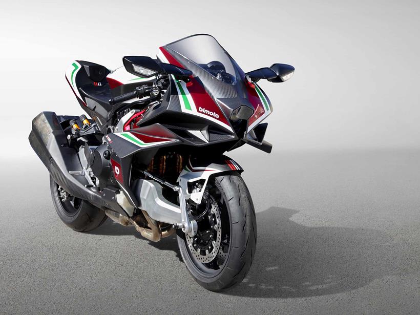 A frontal view of the Bimota Tesi H2