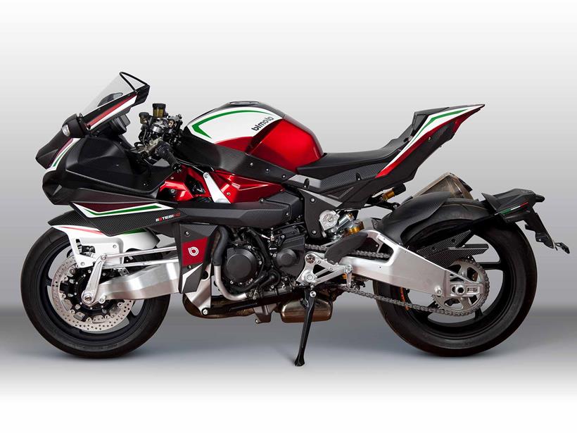 A side view of the Bimota Tesi H2