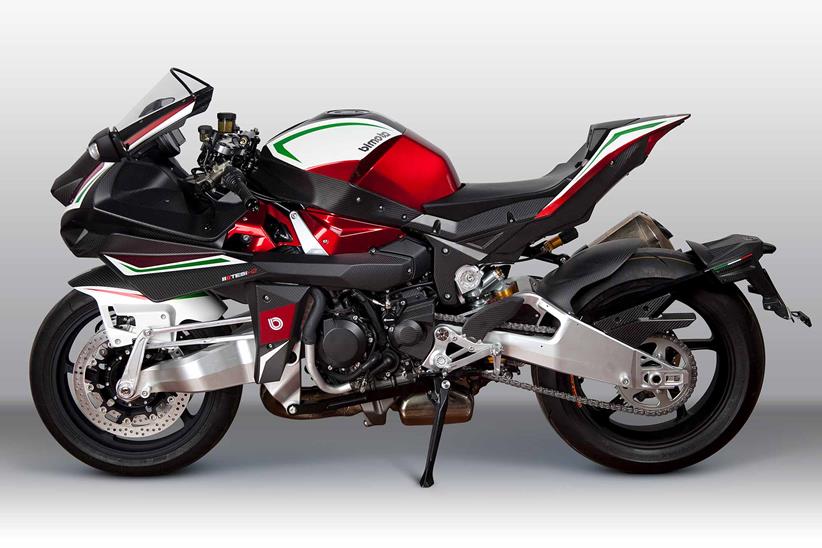 A side view of the Bimota Tesi H2