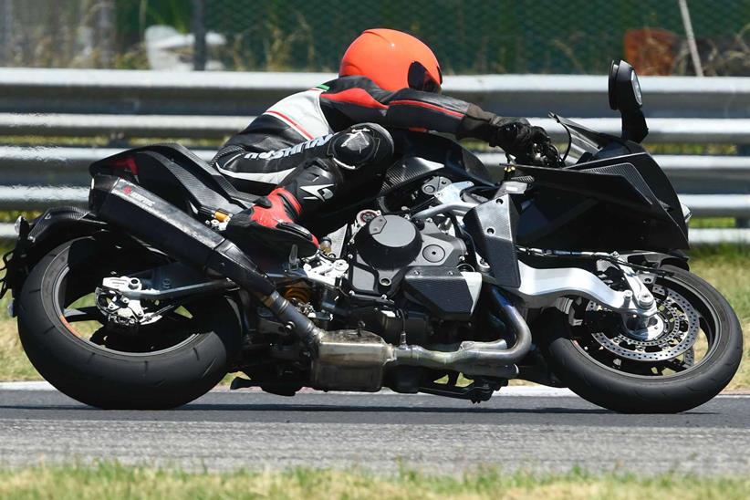 Cornering on the Bimota Tesi H2