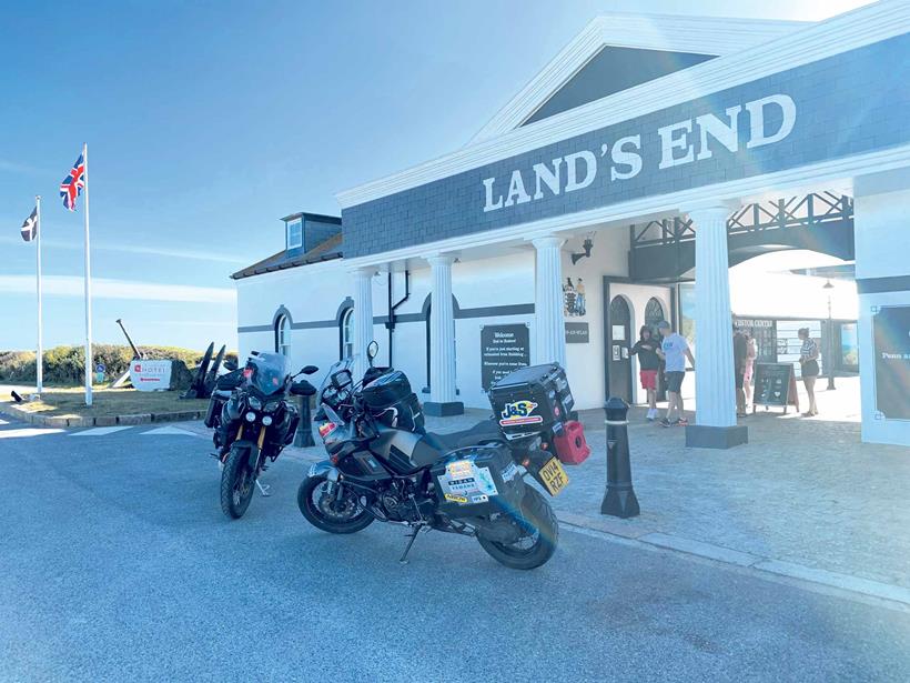 Arriving at Land's End after 30 hours of riding