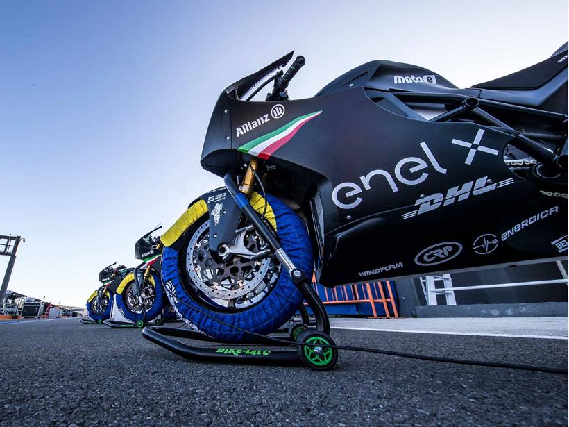 Energica Ego Corses parked in pitlane