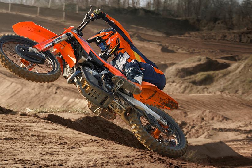 2024 KTM 250 SX-F - riding on a motocross track