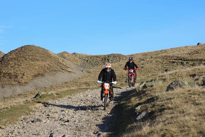 TRF riders on a gravel trail