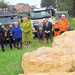 Cllr Claire Rowntree (centre) at a ‘boulder boundary’ installed to deter nuisance bikers