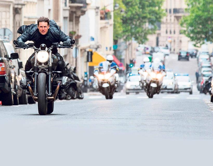 Tom Cruise rides a BMW R nine T Scrambler