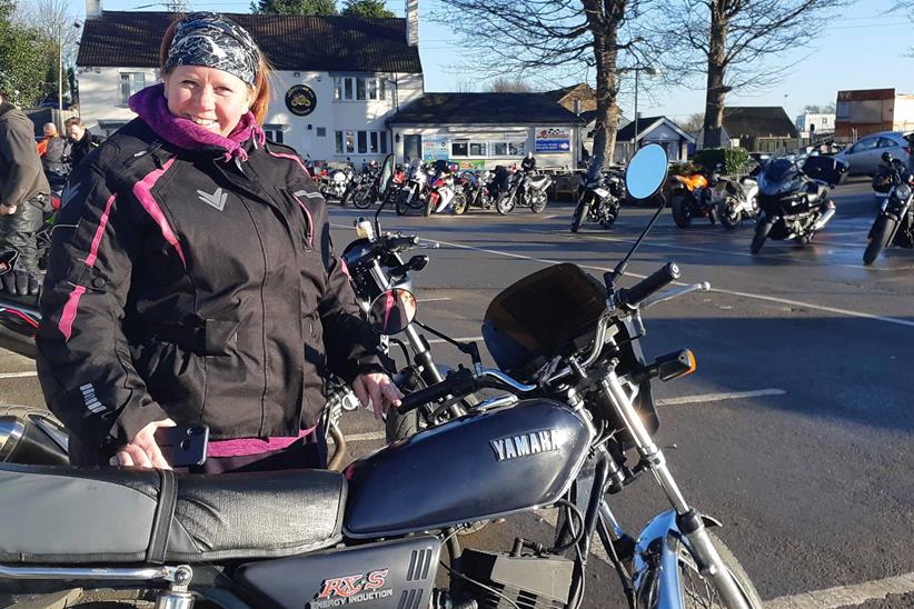 Emma Hobson with 'Cindy' the Yamaha RXS100