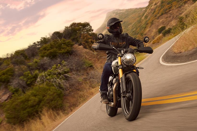 Triumph Scrambler 400 X on the road