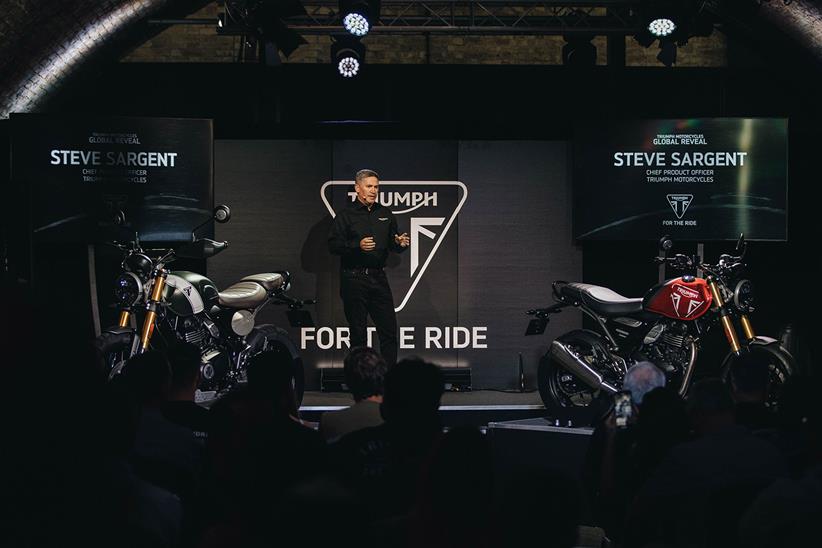 Triumph's Steve Sargent speaks at event