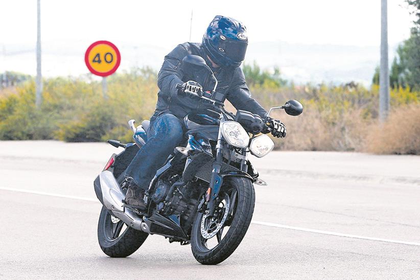 Spy shot of 250cc Street Triple prototype