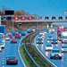 A UK smart motorway in rush hour