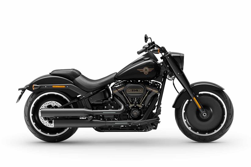 A side view of the special-edition Harley-Davidson