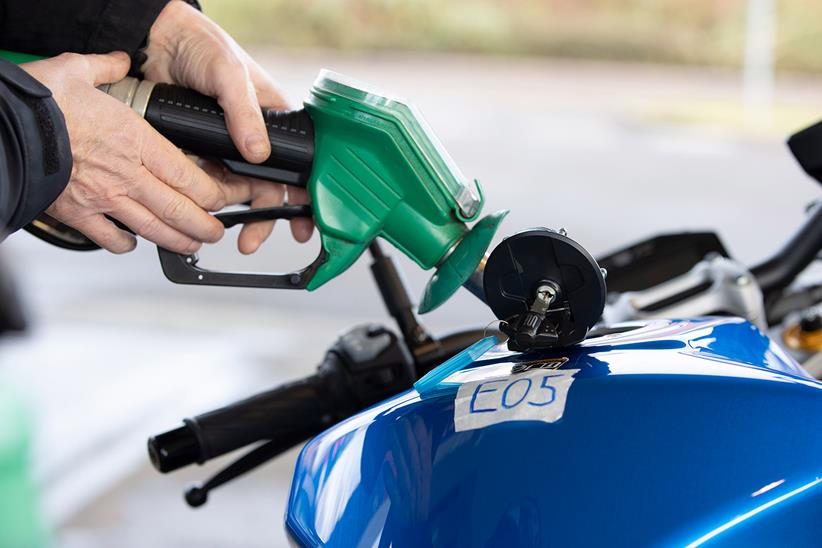 Refuelling a petrol motorbike