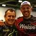 Peter Hickman and John McGuinness at the London Motorcycle Show