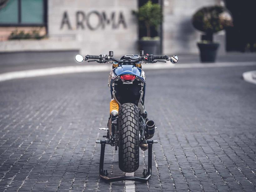 A rear shot of the winning Ducati Scrambler 1100