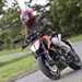 The KTM 125 Duke testing it's side grip