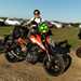 Maria and the KTM 125 Duke at Silverstone for the MotoGP